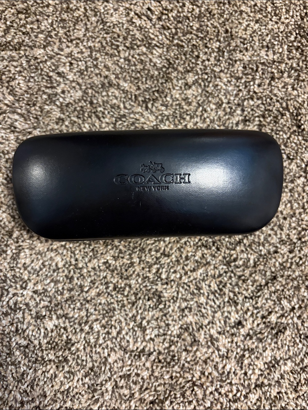 Coach Black Hard Sunglass Case with Embossed Logo